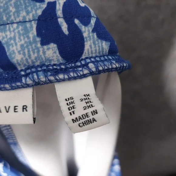 Susan Graver Plus 1X Pants Pull On Capri Damask Pocket Stretch Cottage Garden - Picture 8 of 11